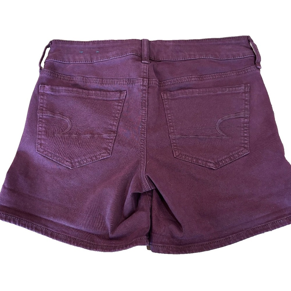 Y2K American Eagle Outfitters MIDI rise purple stretch shorts womens' size 4